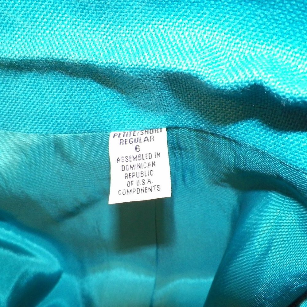 VTG Harrington Square 2PC Blue Skirt Jacket Suit - Picture 7 of 9